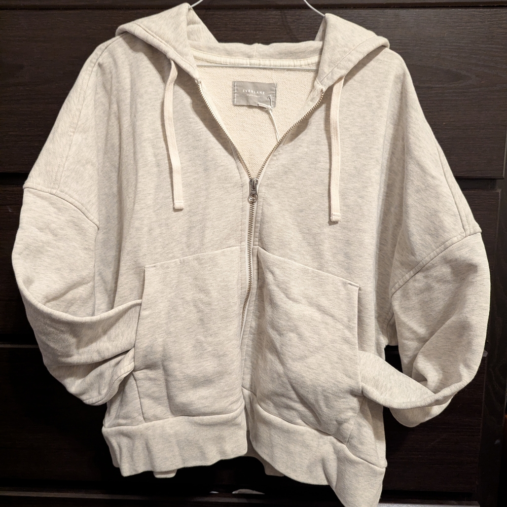 Everlane Light Gray Zip-Up Hoodie
